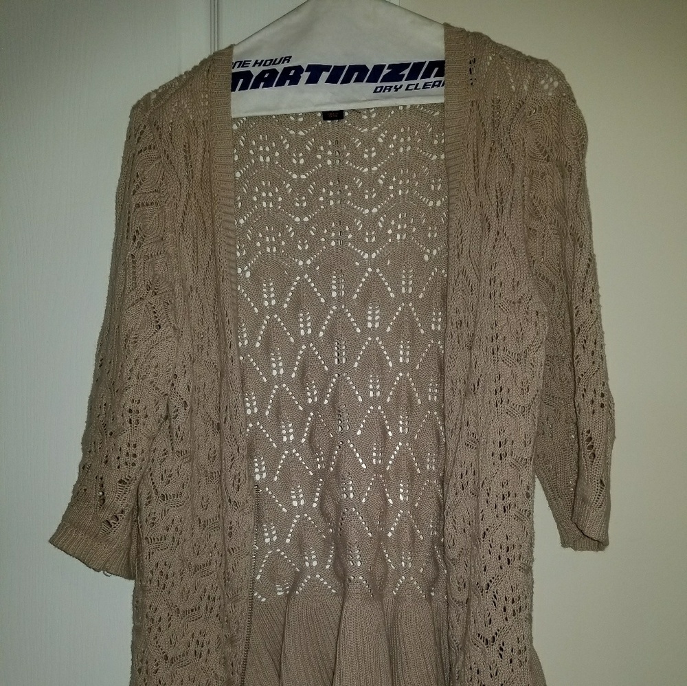 Tan  crochet sweater